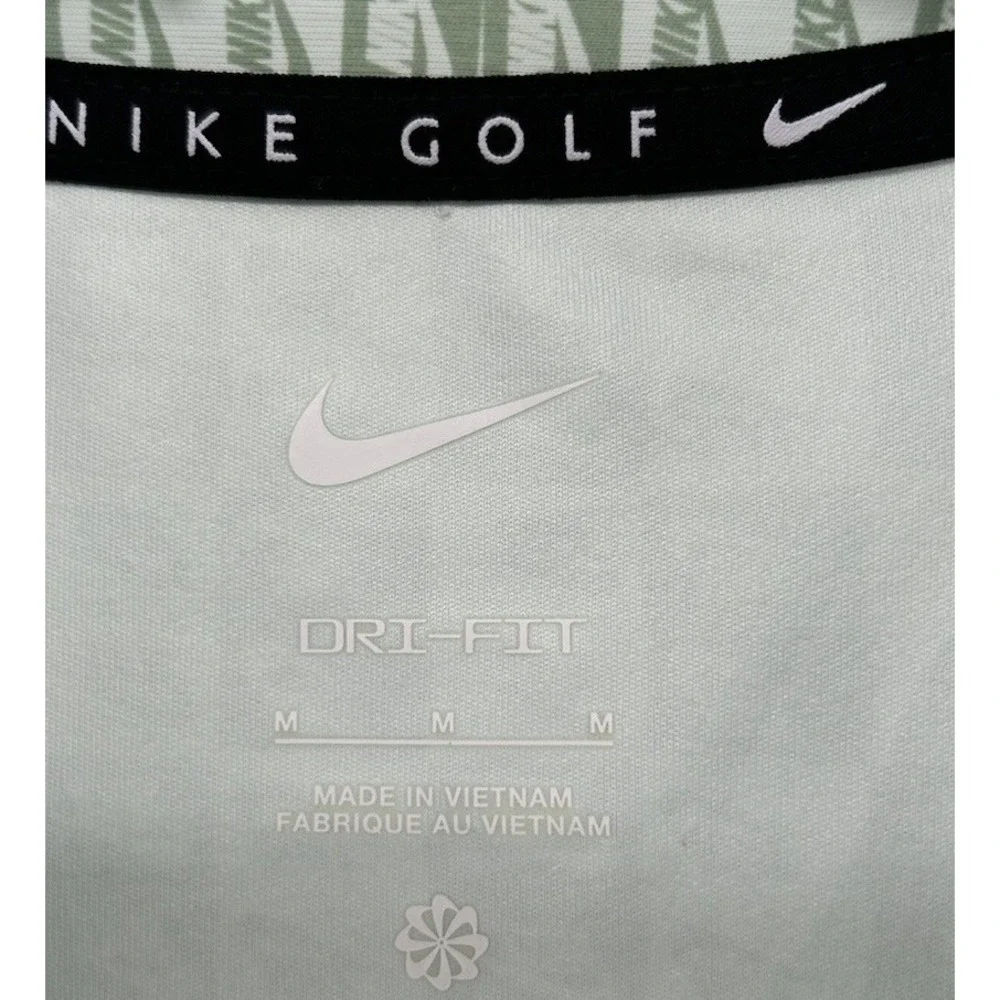 Nike Golf Dri Fit Short Sleeve Polo Shirt Nike All Over Green White Medium NWT